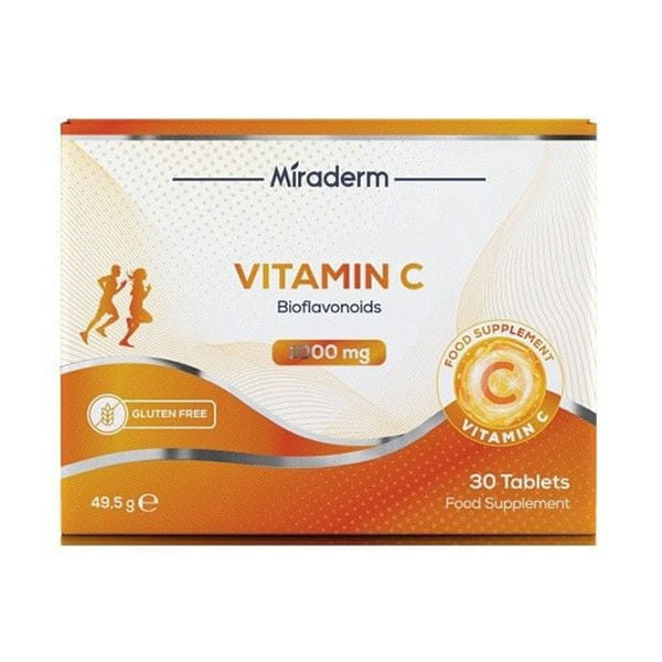 Miraderm Vitamin C 1000 mg Daily Supplement 30 Tablets