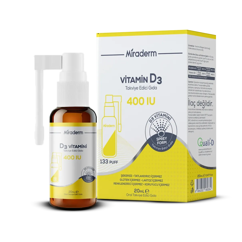 Miraderm Vitamin D3 Dietary Supplement Spray 20 ml