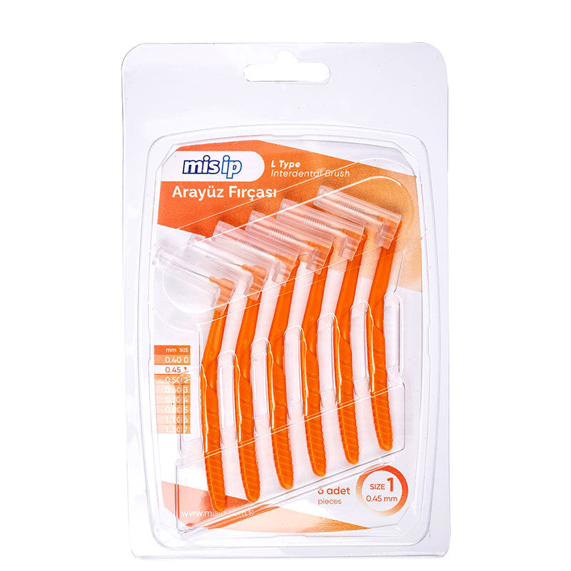 Mis Ip Interdental Brush Size 1 for Deep Cleaning 0.45mm 6 Pack