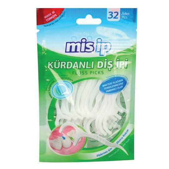 Mis Ip Dental Floss Picks with Toothpick 32 Count
