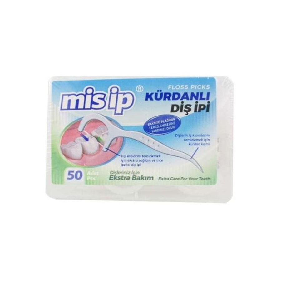 Misip Dental Floss Picks with Toothpick 50 Count