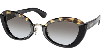 Miu Miu 05W 389-0A7 Black Acetate Gradient Sunglasses 53mm