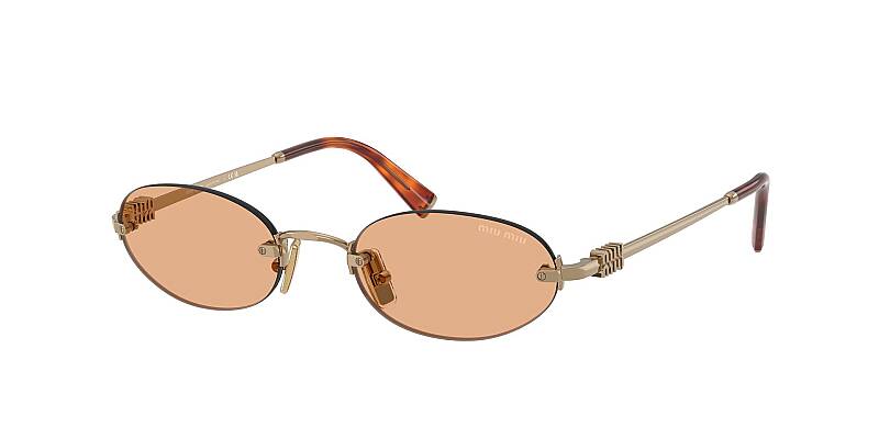 Miu Miu 0MU A54S Women's Square Sunglasses Gold & Grey 51mm