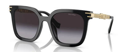 Miu Miu 13W 1Ab-5d1 Black Acetate Gradient Sunglasses 55mm