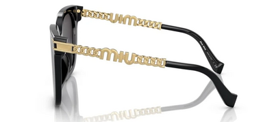 Miu Miu 13W 1Ab-5d1 Black Acetate Gradient Sunglasses 55mm