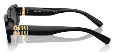 Miu Miu SMU 08Z Black Bone Oval Sunglasses 53mm