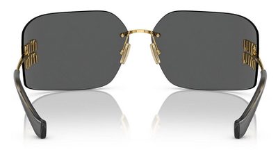 Miu Miu SMU 54Y Rimless Shield Sunglasses with Yellow Metal 80mm