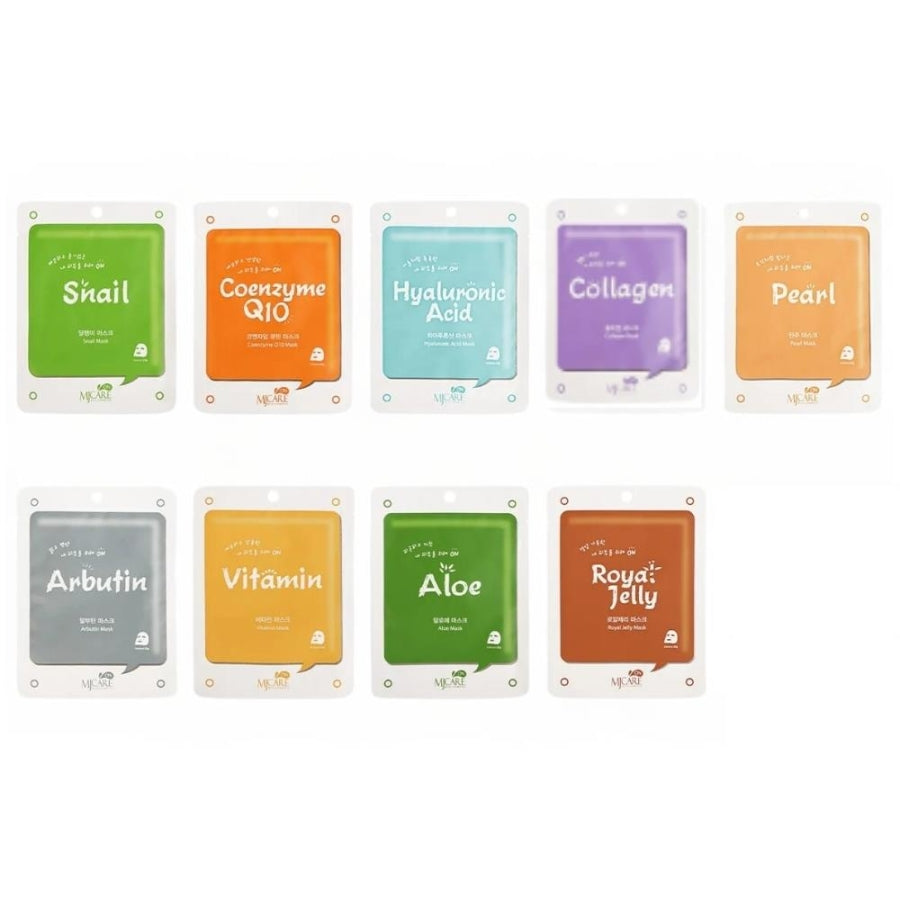 Mjcare Mixed Sheet Mask Set Hydrating & Brightening 9 Pack