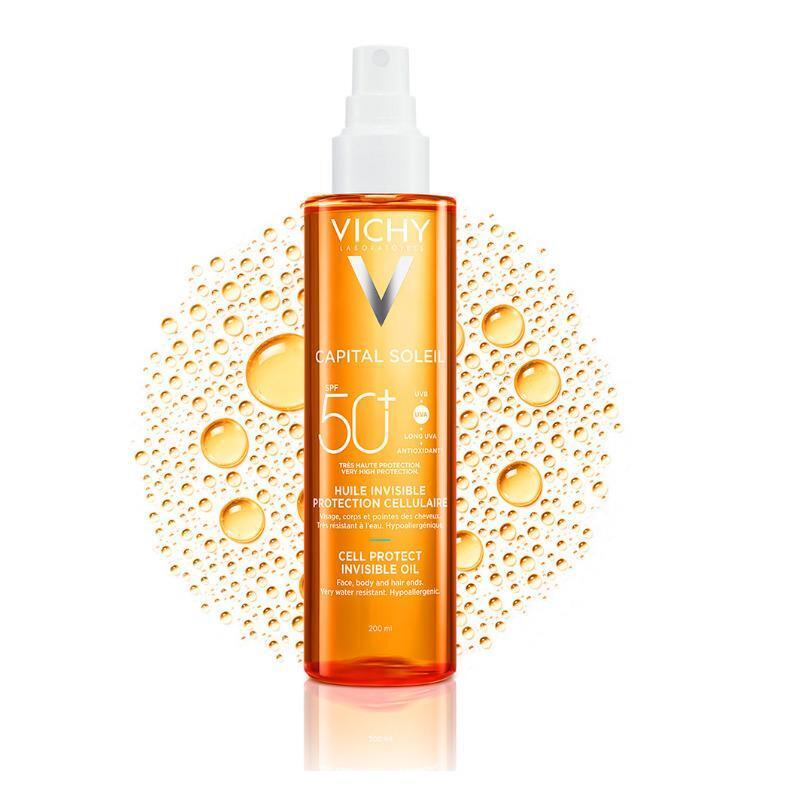 Vichy Capital Soleil Cell Protect Oil Spf 50 - Lightweight Antioxidant Sunscreen Oil for Face and Body - view 3
