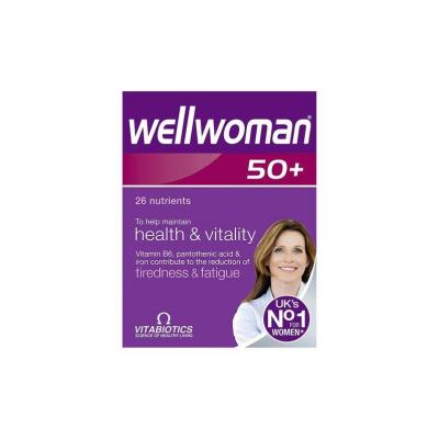 Vitabiotics Wellwoman 50+ Dietary Supplement for Women - Multivitamin with Antioxidants, 30 Tablets Vitabiotics Wellwoman 50+ Multivitamin Supplement for Women Women's dietary supplement, Multivitamin for women over 50, Vitamin and mineral supplement for menopause, Lactose and gluten-free supplement, Nutritional support for women aged 50 and above, Dietary supplement for women, Women's health supplement, Menopause support, Antioxidant supplement, Multivitamin with antioxidants