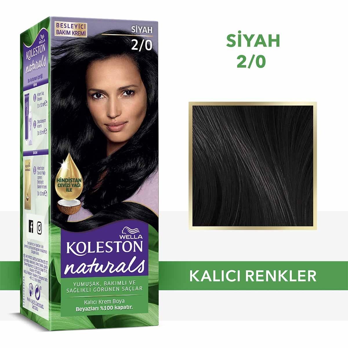 Wella Koleston Naturals 2/0 Intense Black Hair Dye: Long Lasting Color & Perfect Grey Coverage with Coconut Oil Wella Koleston Black Hair Dye: Grey Coverage & Coconut Oil black hair dye, hair color, grey coverage hair dye, long lasting hair color, Wella Koleston Naturals, at home hair dye, hair dye with coconut oil, permanent hair dye, hair color for grey hair, hair dye, hair coloring, grey hair solution, coconut oil hair treatment, at-home color, beauty, personal care, intense black, hair care, grey covera