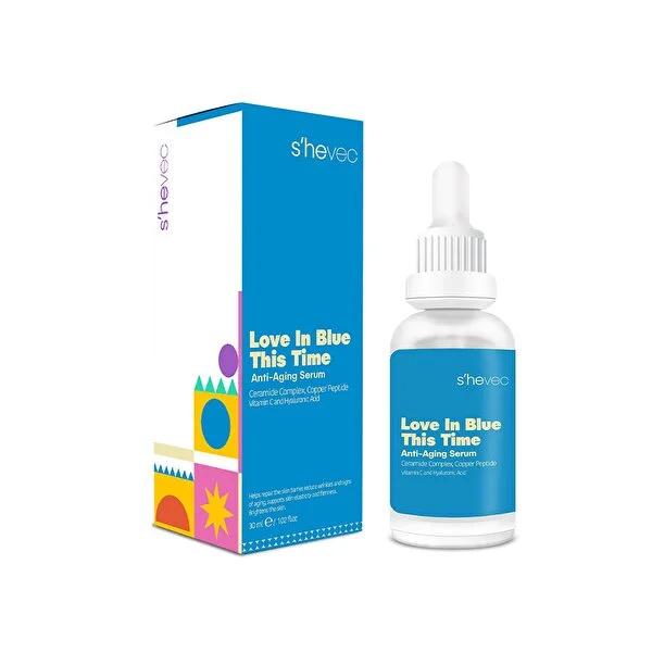 She Vec Love in Blue This Time Ceramide Serum for Face - Anti-Aging, Hydrating, Brightening Serum with Copper Peptide and Vitamin C She Vec Ceramide Serum - Anti-Aging & Hydrating Ceramide Serum, Anti-Aging Face Serum, Hydrating Serum, Copper Peptide Serum, Vitamin C Serum for Face, Skin Repair Serum, Face Serum for Wrinkles, Brightening Serum, Skincare, Anti-Aging Skincare, Hydrating Skincare, Serum for Dry Skin, Serum for Aging Skin, Skincare Routine, Glowing Skin, Youthful Skin