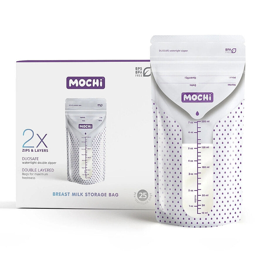 Mochi Breast Milk Storage Bags Leak-Resistant 200 ml 50 Count