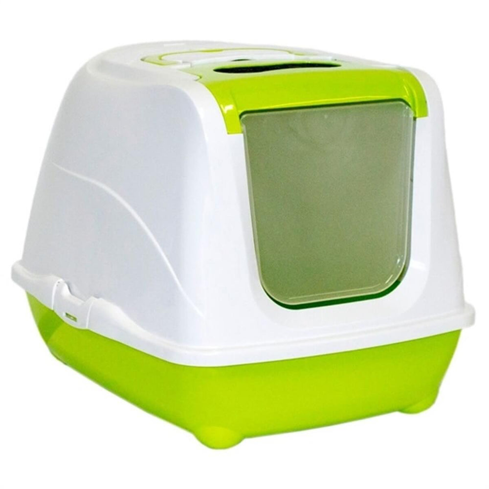 Moderna Flip Cat Covered Litter Box with Carbon Filter, Green - 50 cm