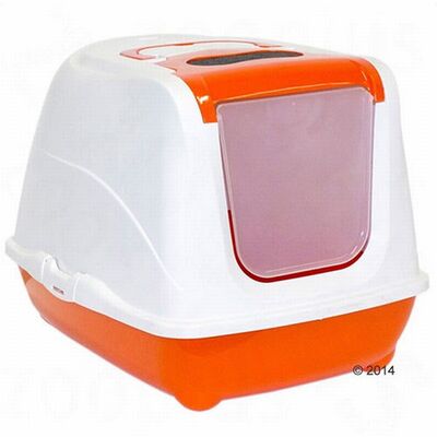 Moderna Flip Cat Hooded Litter Box Odor Control Orange 50cm