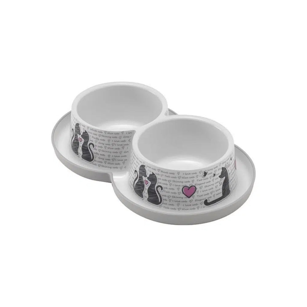 Moderna Trendy Love Double Pet Food and Water Bowl 2x350 ml