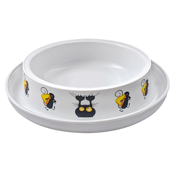Moderna Cat & Mouse Patterned Pet Bowl for Food and Water