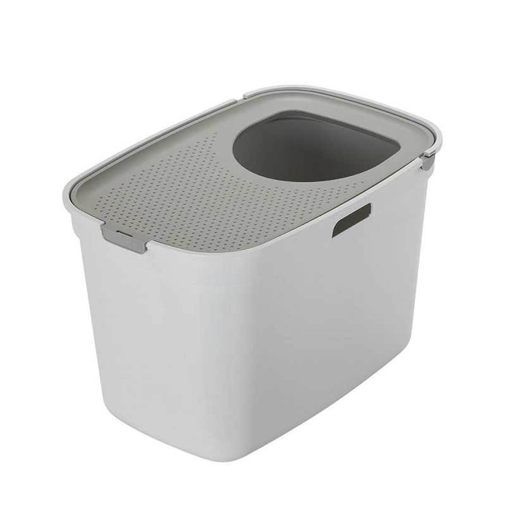 Moderna Top Cat Top-Entry Covered Cat Litter Box Gray, Litter Tracking Control