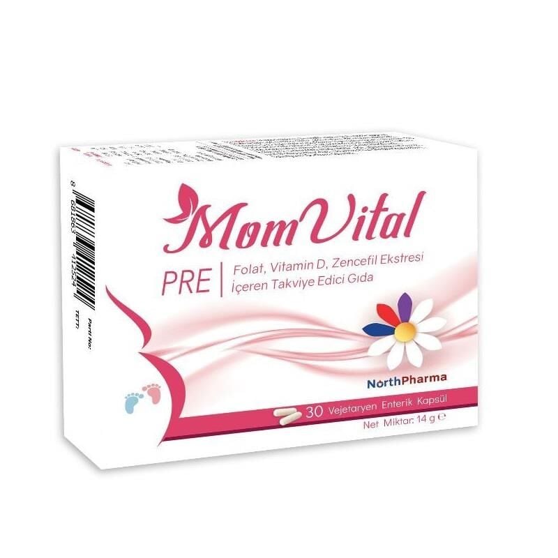 North Pharma Mom Vital Pre Prenatal Support Supplement 30 Capsules