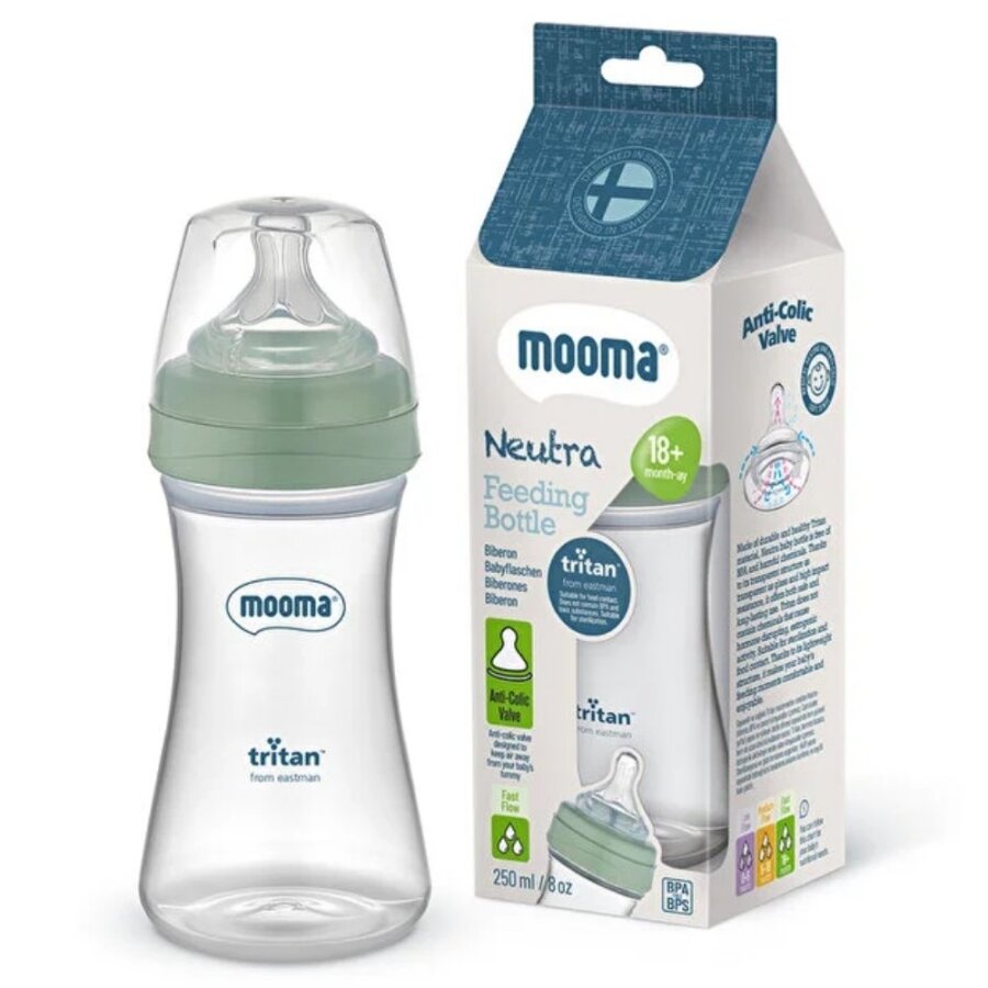 Mooma Neutra Anti-Colic Tritan Baby Bottle Green 250 ml