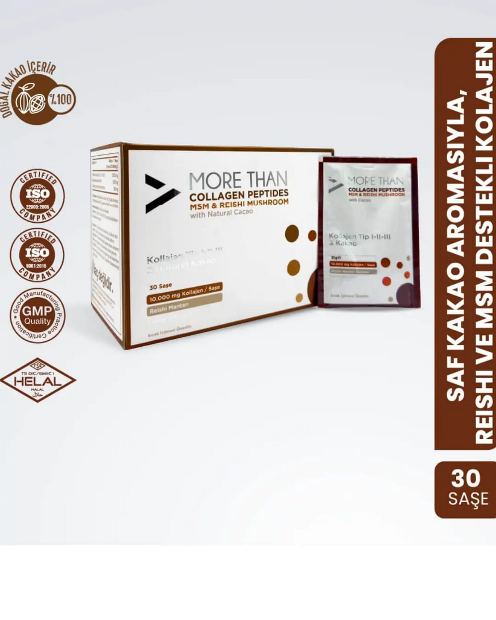 More Than Cocoa Collagen Peptide with MSM & Reishi 30 Sachets