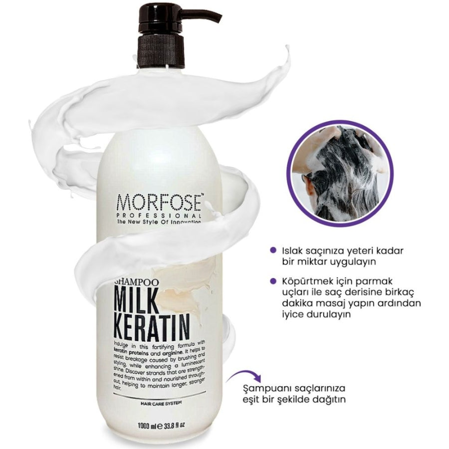 Morfose Milk Keratin Shampoo Strengthening Hair Cleanser 1000ml