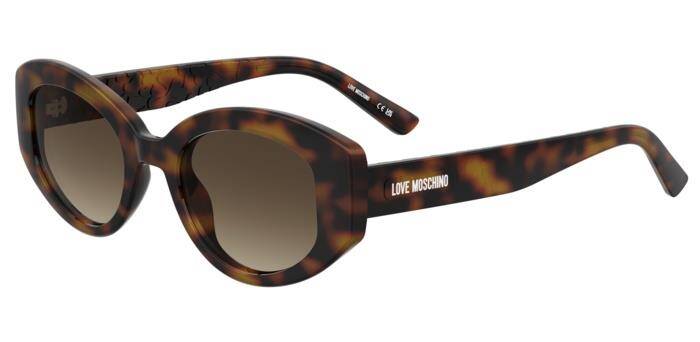 Moschino Love Women's Square Sunglasses Black and Gold 50mm