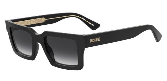 Moschino MOS 214/S Black Rectangular Unisex Sunglasses 52mm