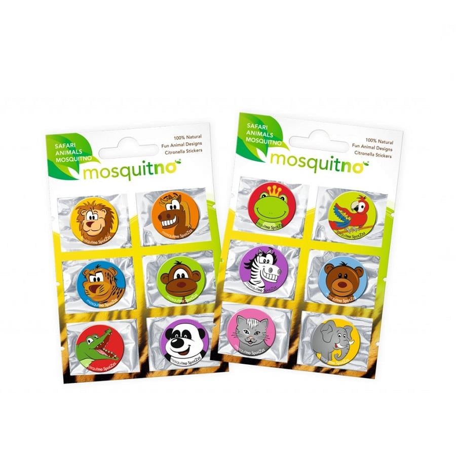 Mosquitno Safari Animals Citronella Stickers 6 Count