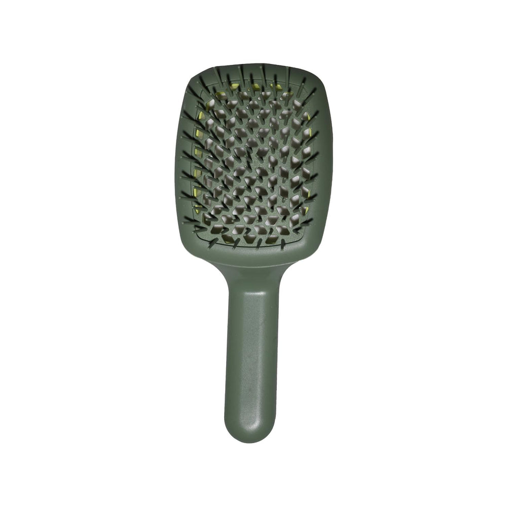 Janeke Curvy M Open-Back Hairbrush in Green SP508A