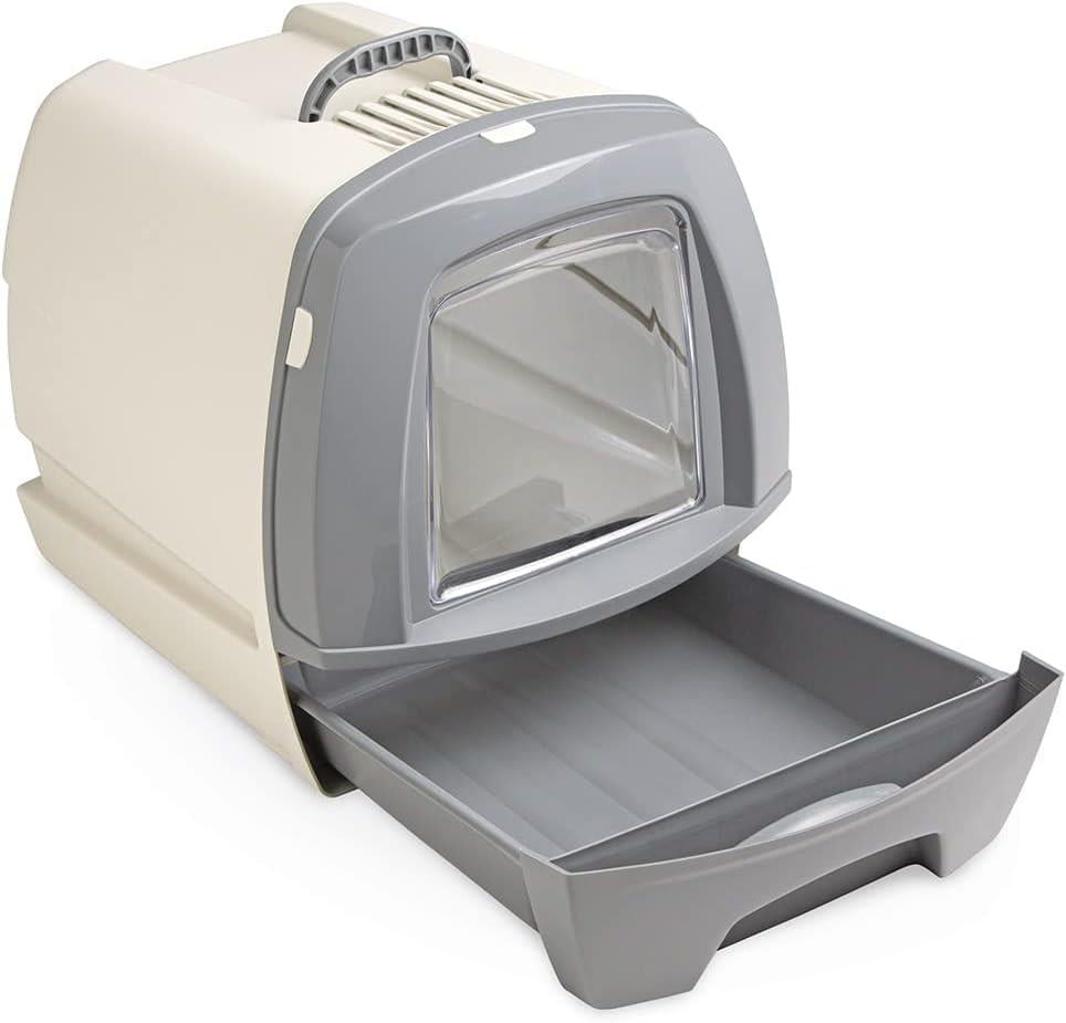 MPS Lux Covered Cat Litter Box with Drawer, Odor-Free Design, 48 cm