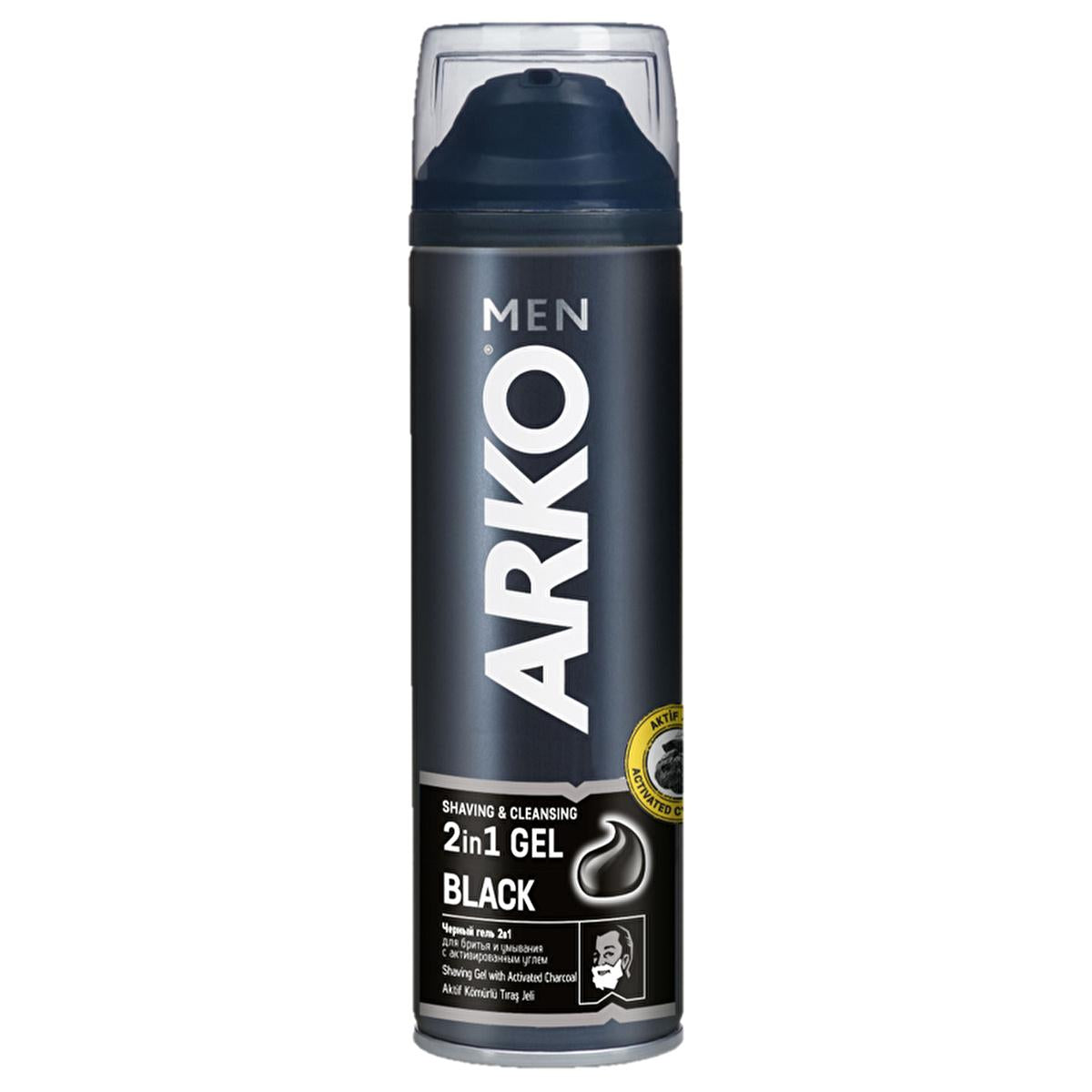 Arko Men Black Gel Shaving Gel for Men - 200ml Activated Charcoal Dual-Purpose Formula - image 3