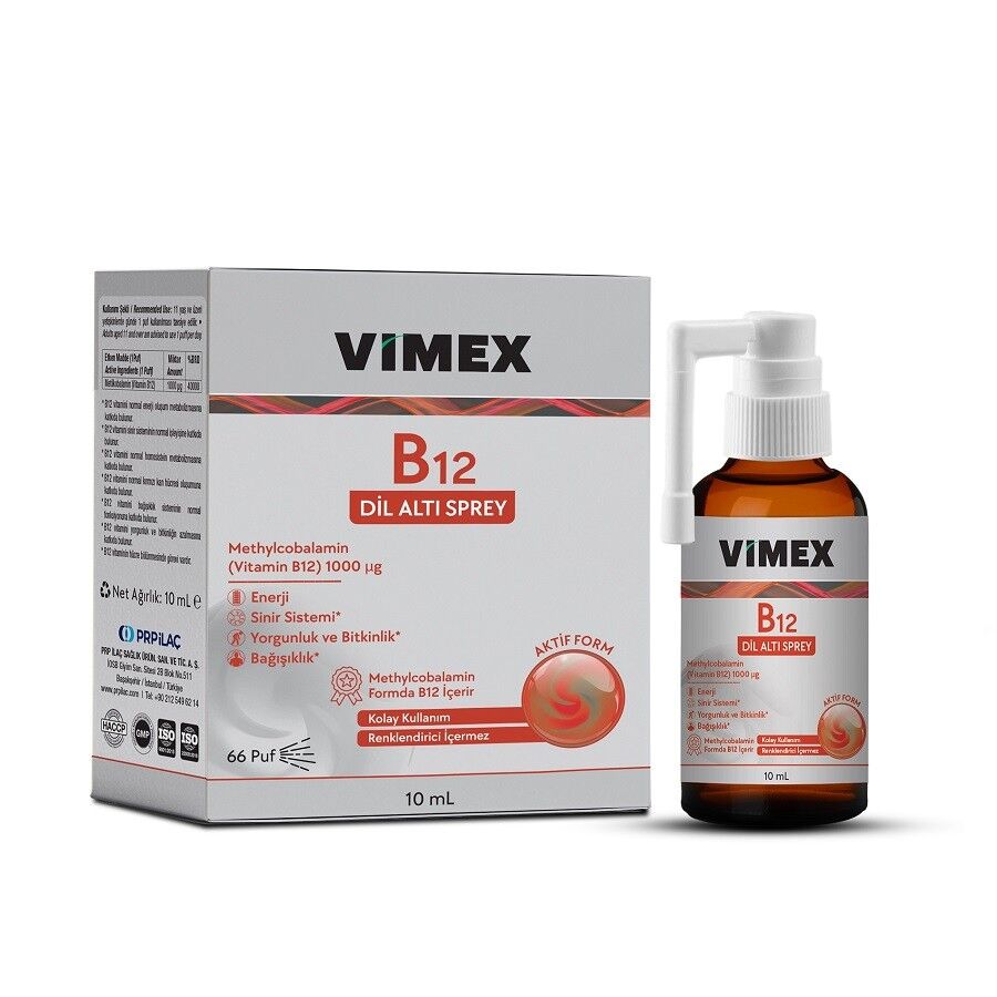 Vimex B12 Sublingual Spray Methylcobalamin 1000 mcg 10 ml