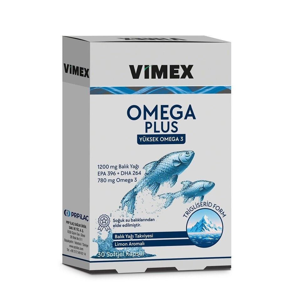 Vimex Omega Plus High-Potency Fish Oil Supplement 30 Capsules