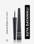 Flormar Waterproof Eyeliner - Black, Liquid, Long-Lasting, Intense Pigment, Fine Felt-Tip Applicator - view 2