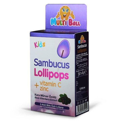 Multiball Kids Sambucus & Vitamin C Lollipops 5 Count