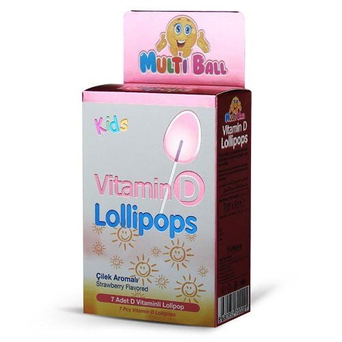 Multiball Kids Vitamin D Lollipops for Daily Support 7 Count