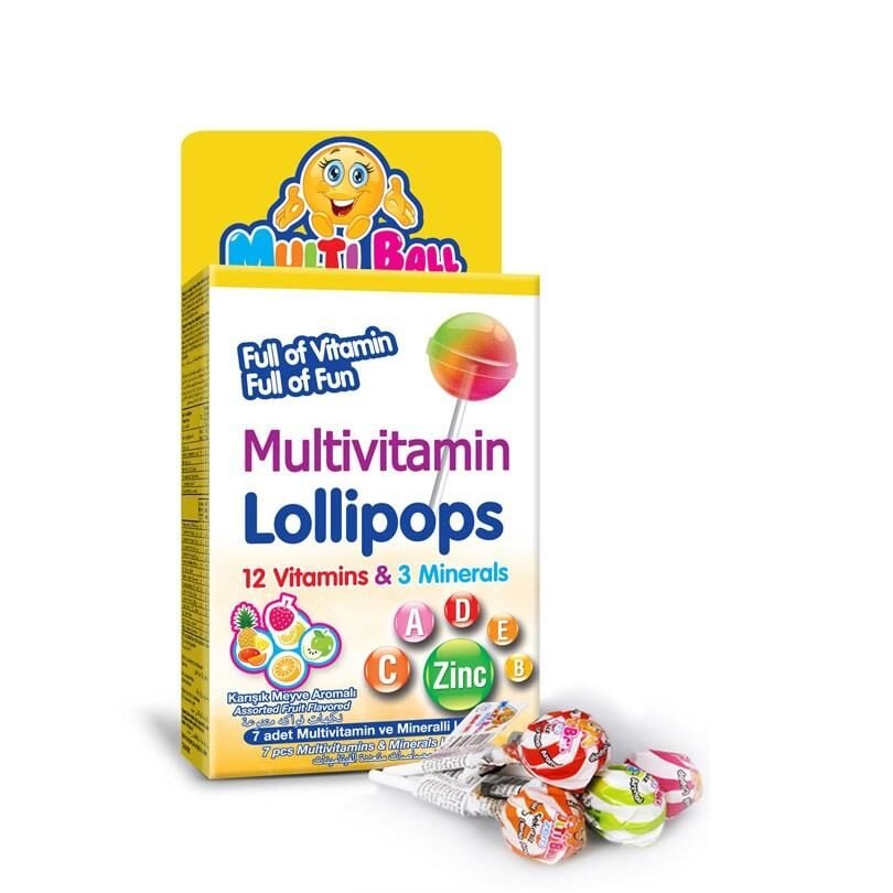 Multiball Multivitamin Lollipops Daily Nutrient Support 7 Count