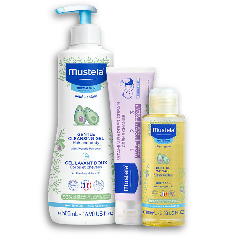 Mustela Baby Daily Solution Set Gentle Care Essentials 3-Piece Kit