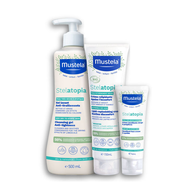 Mustela Very Dry Skin Daily Care Set 3-Piece Kit