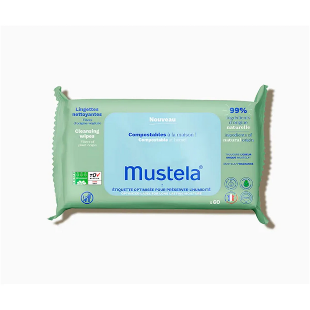 Mustela Eco Baby Wet Wipes for Gentle Cleansing 60 Count