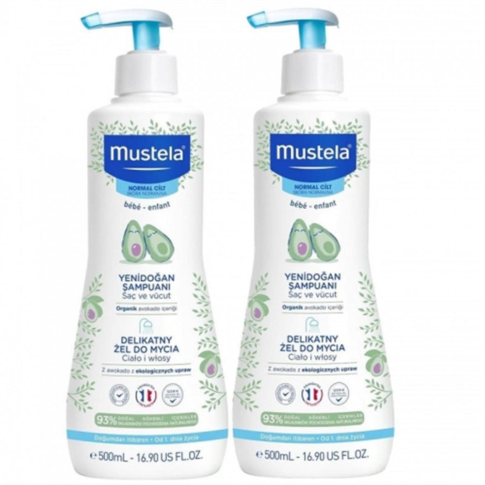 Mustela Gentle Cleansing Gel Tear-Free Baby Wash Duo 2x500ml