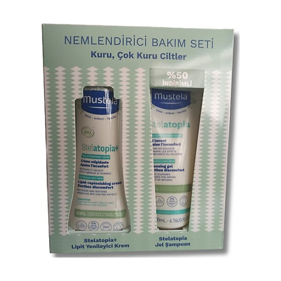 Mustela Stelatopia Shampoo 200 ml and Lipid-Replenishing Cream 300 ml