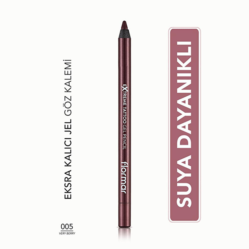 Flormar Extreme Tattoo Very Berry Gel Eyeliner Pencil: Waterproof, Smudge-Proof, & Long-Lasting Intense Purple Eye Definition Flormar Very Berry Eyeliner: Waterproof, Smudge-Proof, Long-Lasting waterproof eyeliner, smudge proof eyeliner, gel eyeliner pencil, long lasting eyeliner, intense pigment eyeliner, Flormar eyeliner, eye makeup, kajal eyeliner, Very Berry eyeliner, purple eyeliner, eyeliner, eye pencil, makeup, beauty, cosmetics, smudge-proof, waterproof, long-lasting, intense color, eye definition, 