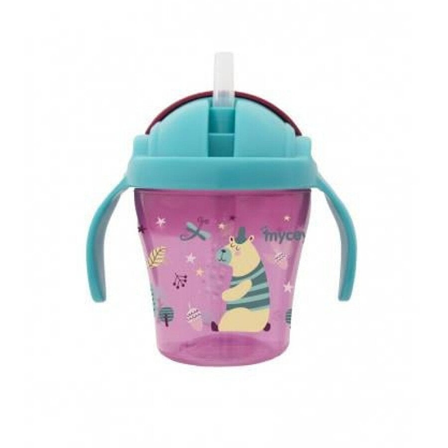 Mycey Straw Cup for Girls Spill-Proof Training Bottle 200 ml