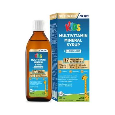 Nutraxin Kids Multivitamin Mineral Syrup for Children - Boosts Nutrition, Easy-to-Use Liquid Formula - Vitamin & Supplement