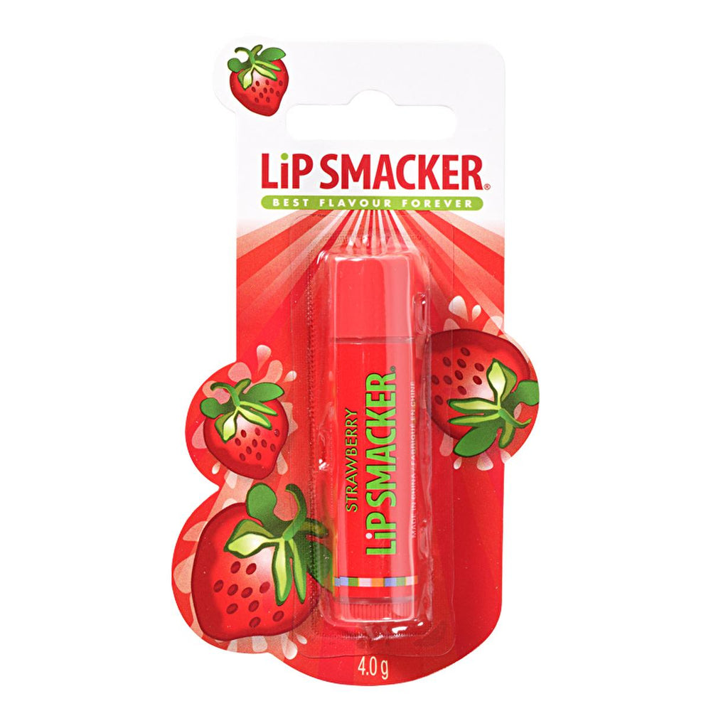 Lip Smacker Strawberry Lip Balm - Moisturizing, Flavored, and Portable Lip Care for Dry Lips - Lip Balm