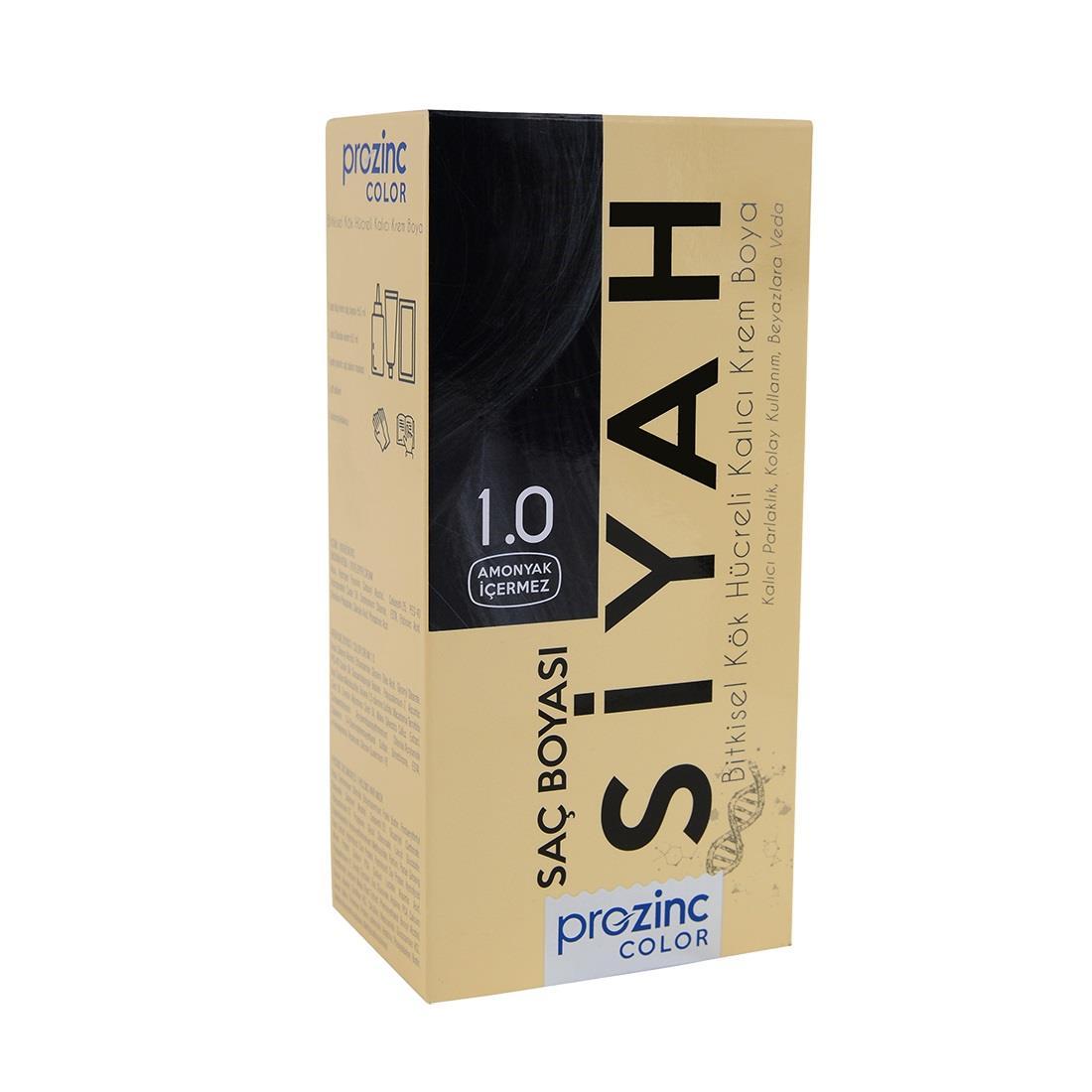 Prozinc Color Permanent Hair Dye 1.0 Black for Vibrant Shine