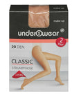 Underwear 20 Denier Sheer Lycra Pantyhose in Nude - Size 40-42
