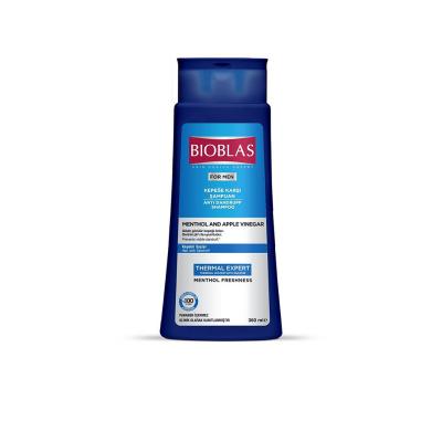Bioblas Anti-Dandruff Shampoo for Men with Menthol & Apple Vinegar, 12.17 fl oz - Thermal Water & Zinc for Dandruff Control Bioblas Anti-Dandruff Shampoo for Men - 12.17 fl oz anti-dandruff shampoo for men, shampoo with menthol and apple vinegar, thermal water shampoo, men's hair care products, dandruff control shampoo, hair care, scalp care, men's grooming, natural ingredients, menthol shampoo, apple vinegar shampoo